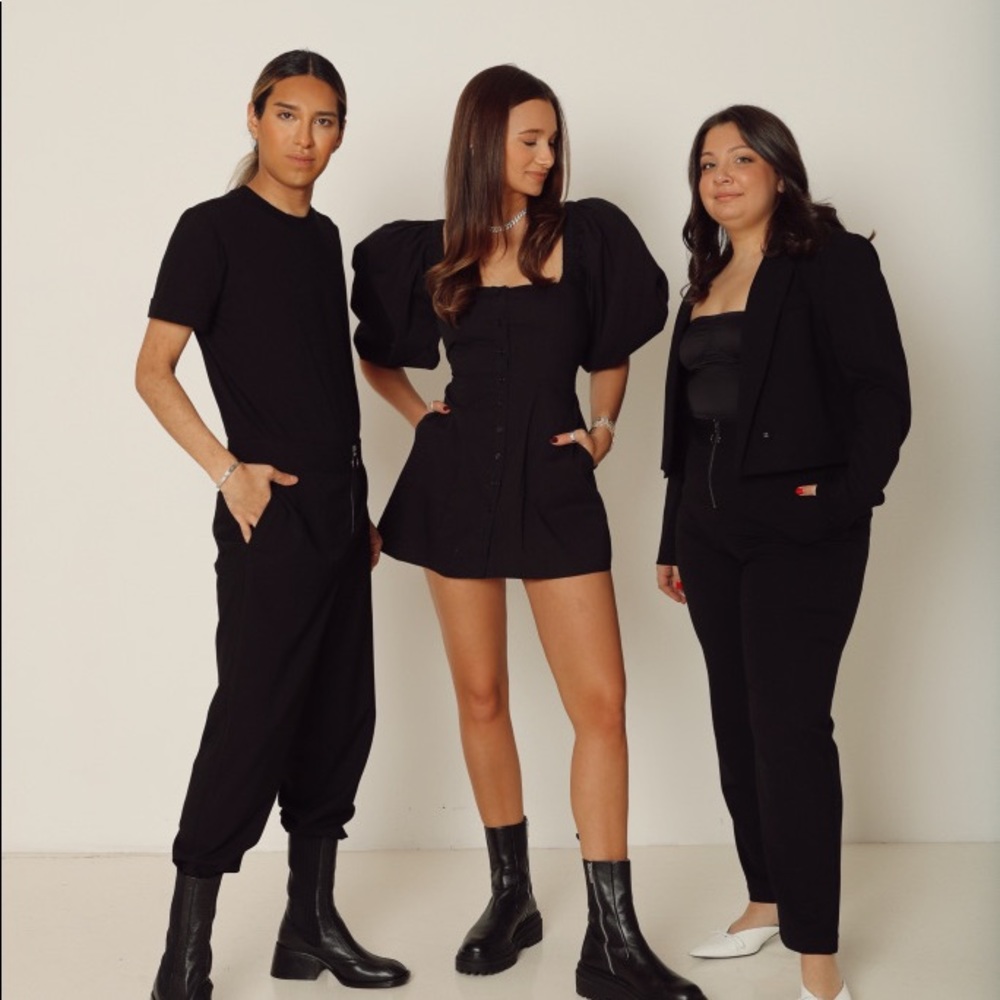 NWT Danielle Bernstein puff sleeve mini dress